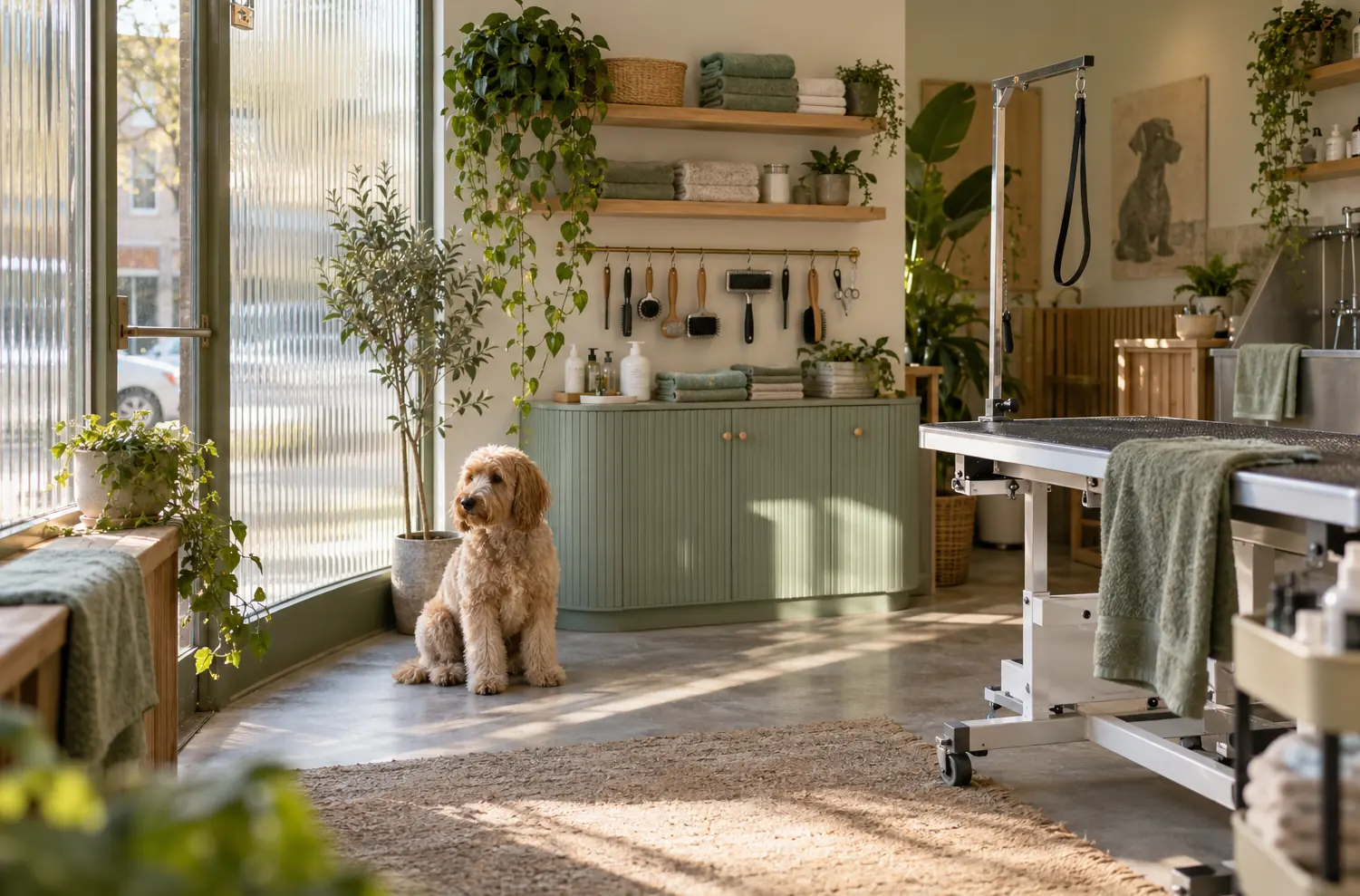 Illustration of pet care businesses and their working space